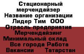 Стационарный мерчендайзер › Название организации ­ Лидер Тим, ООО › Отрасль предприятия ­ Мерчендайзинг › Минимальный оклад ­ 1 - Все города Работа » Вакансии   . Татарстан респ.